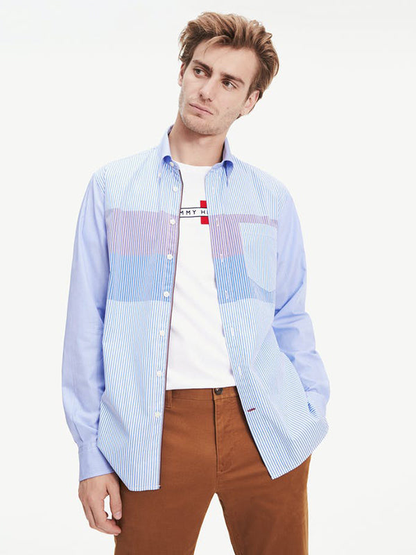 Mixed Stripe Shirt Shirt Blue / Bright White / Multi / L