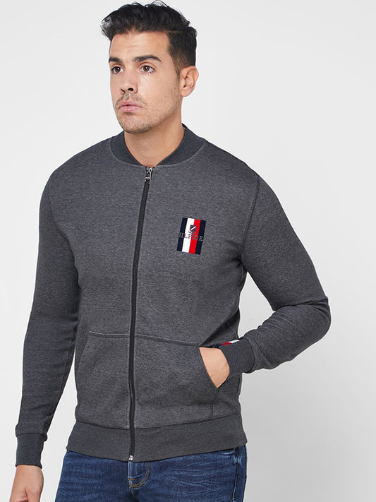 Flex Luxury Artwork Baseball Zip CHARCOAL HEATHER / L