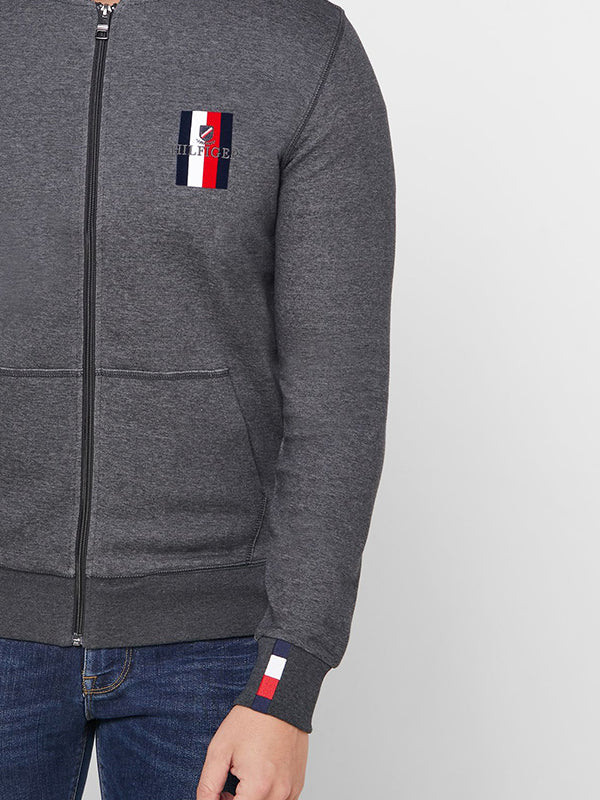 Flex Luxury Artwork Baseball Zip CHARCOAL HEATHER / L