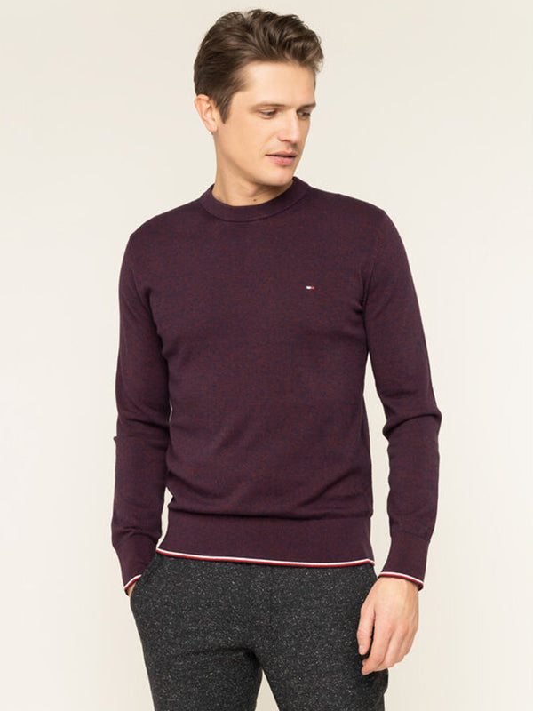 Tipped Mouline Crew Neck Tawny Port / L