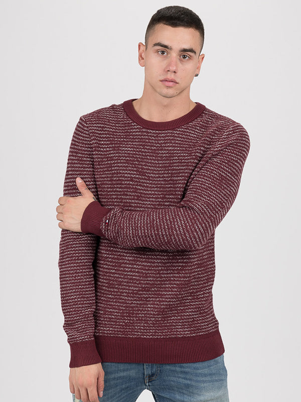 Honeycomb Slub Sweater Tawny Port / L