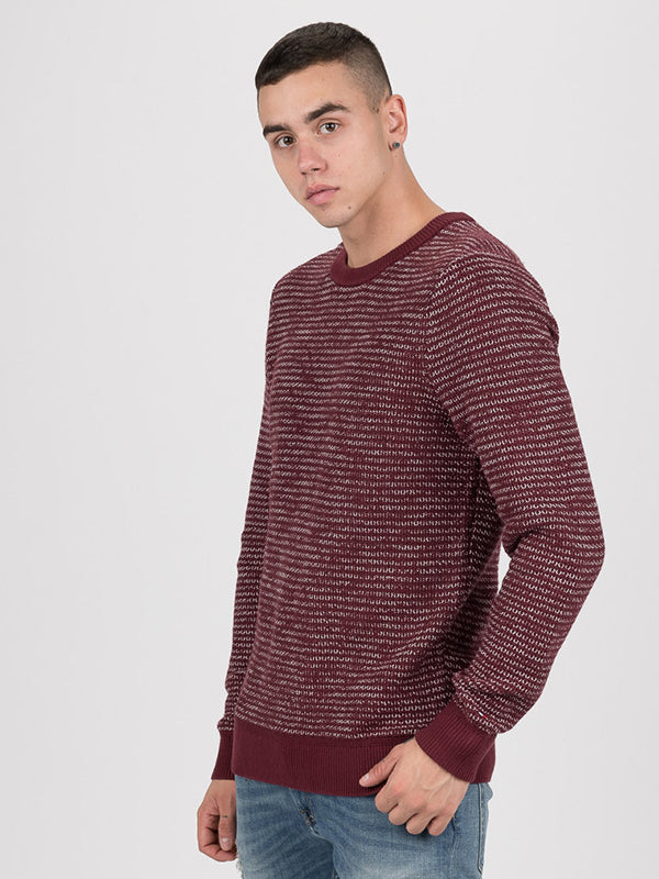 Honeycomb Slub Sweater Tawny Port / L