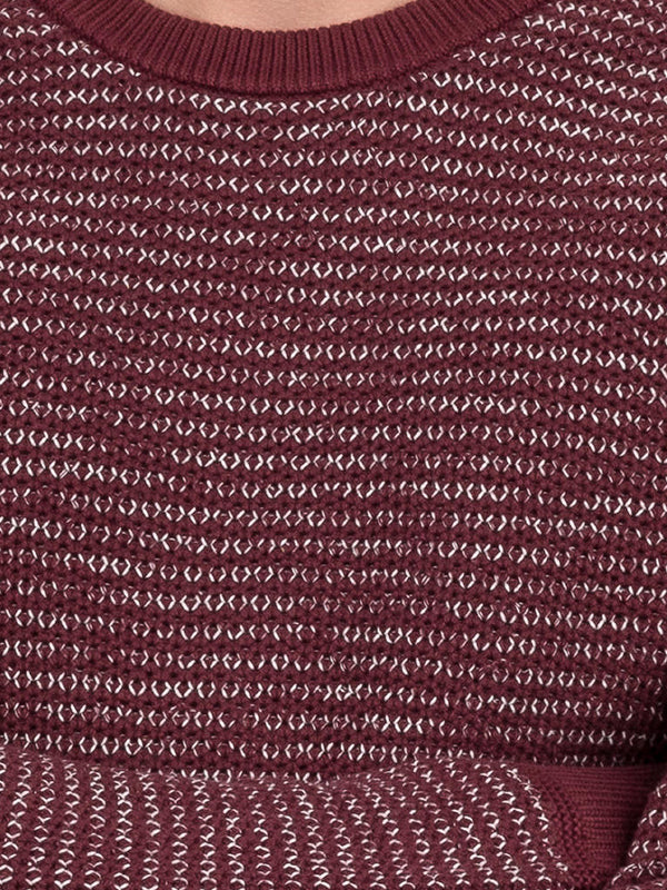 Honeycomb Slub Sweater Tawny Port / L