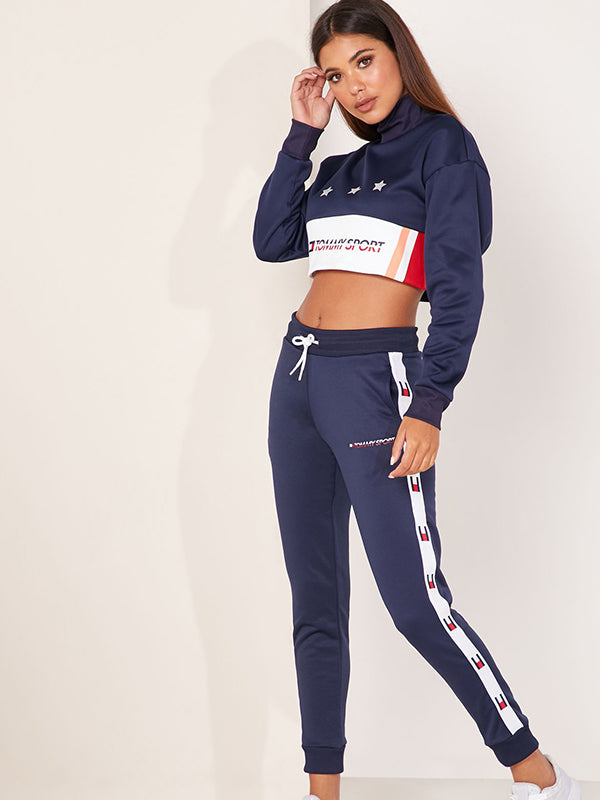 Blocked Terry Mock Logo Sport Navy / LG