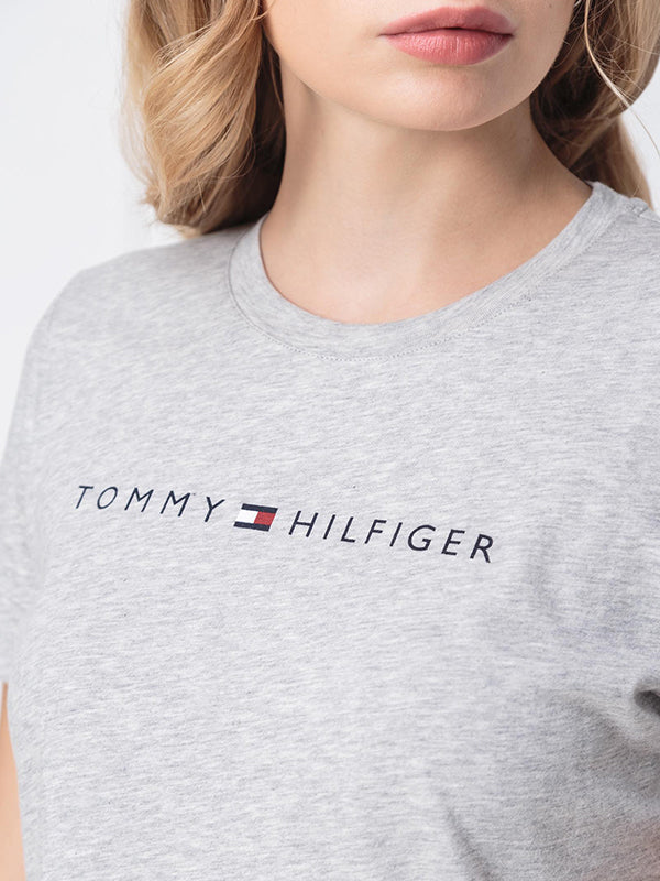 Th Ess Hilfiger Crew Neck Tee Ss LIGHT GREY HTR / L