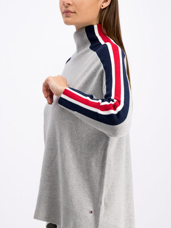 Maisy Mock-Nk Swtr LIGHT GREY HEATHER / L