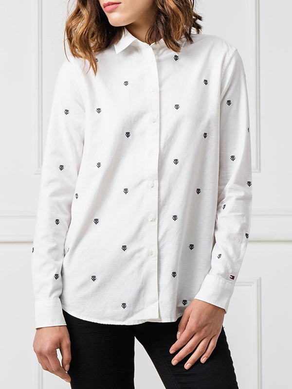 Aja Emb Shirt Ls W3 BRIGHT WHITE / 10