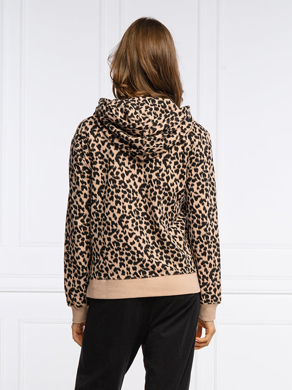 L/S Sweatshirt SKETCHED LEOPARD PRINT_HONEY ALMOND / L