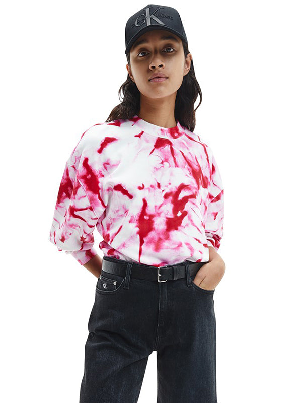 Marble Aop Crew Neck Cerise Marble Aop / L