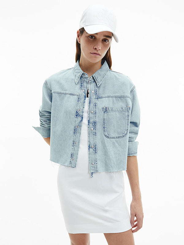 Cropped Dad Shirt Denim Light / L