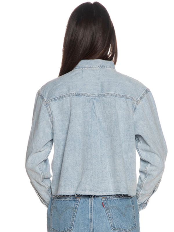 Cropped Dad Shirt Denim Light / L