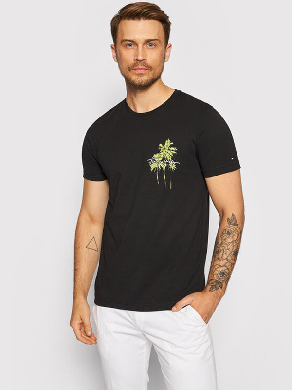 Palm Box Print Tee Black / L