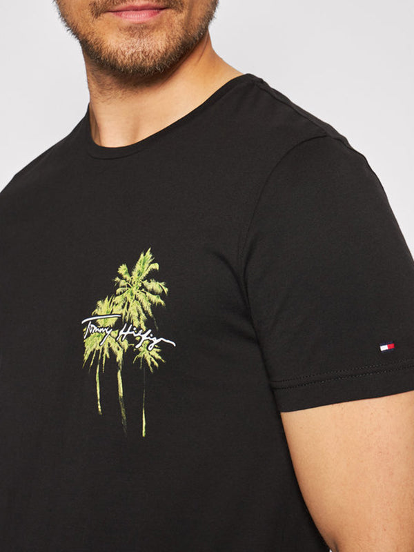 Palm Box Print Tee Black / L