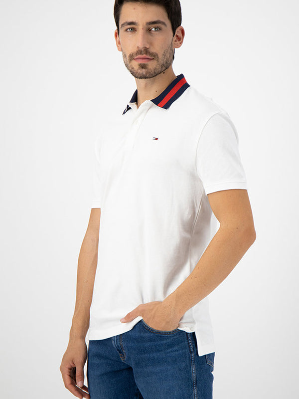 Tjm Flag Neck Polo White / L