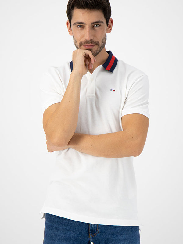 Tjm Flag Neck Polo White / L