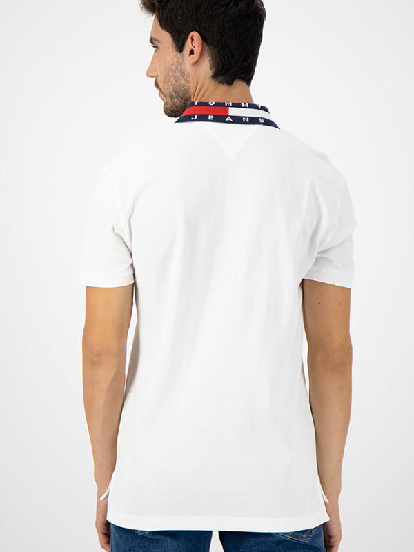 Tjm Flag Neck Polo White / L