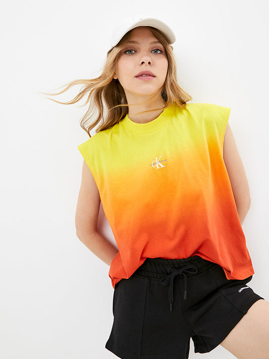 Dip Dye Muscle Tee Gradient Bright Sunshine / L