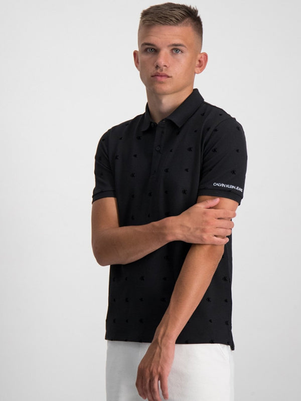 Logo Aop Flock Polo Ck Black / 10