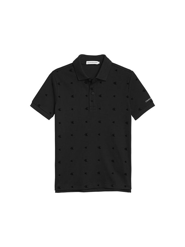 Logo Aop Flock Polo Ck Black / 10