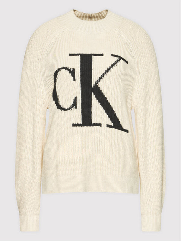 Ck Raglan Sweater Muslin/Ck Black / L