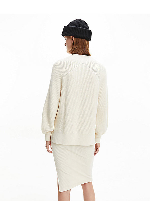 Ck Raglan Sweater Muslin/Ck Black / L