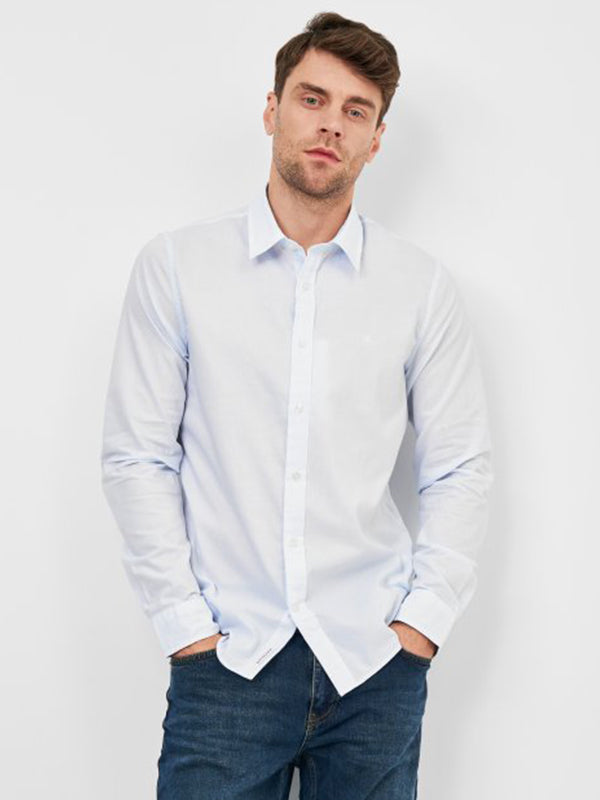 Textured Dobby Shirt Chambray Blue / L