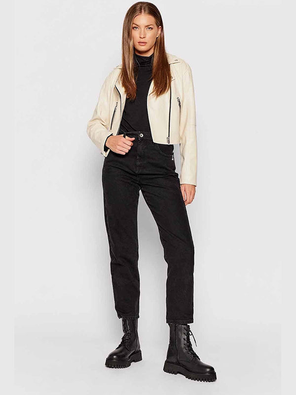 Faux Leather Biker J Muslin / L