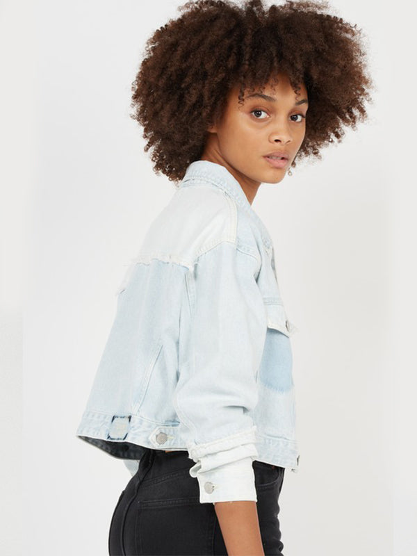 Cropped Trucker Jk A Denim Light / L