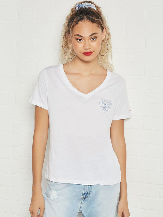 Tjw Slim V-Neck Retr White / L