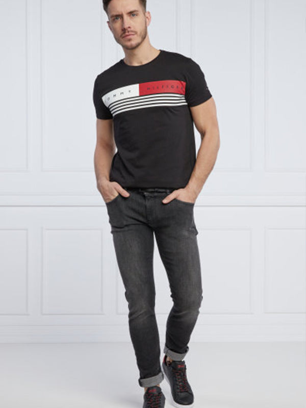 Corp Chest Stripe Te Black / L