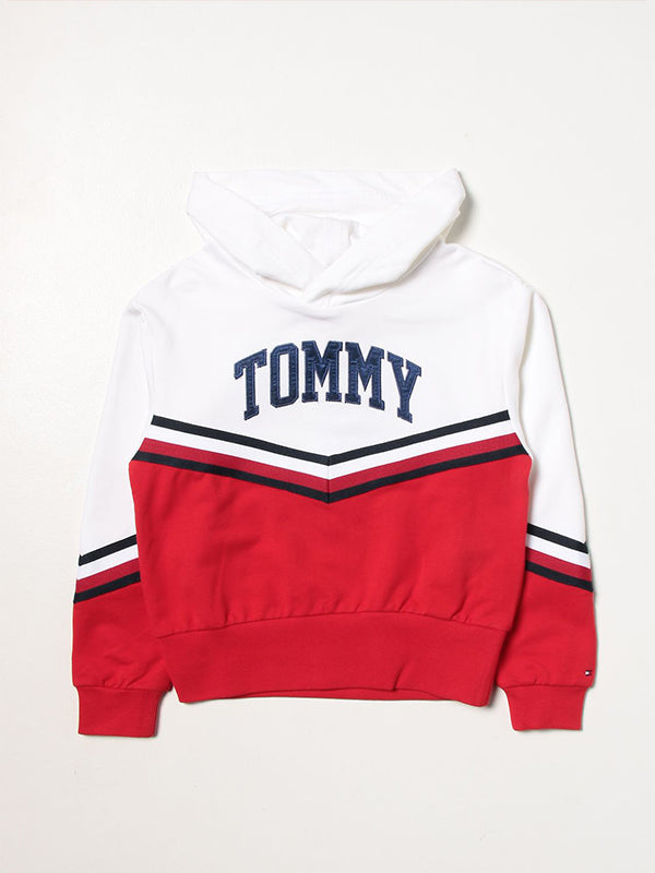 Varsity Chevron Hood White / Deep Crimson / 10