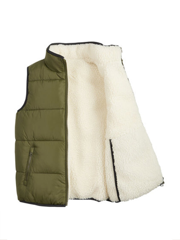 Reversible Sherpa Ve Dark Olive / Sherpa / 10