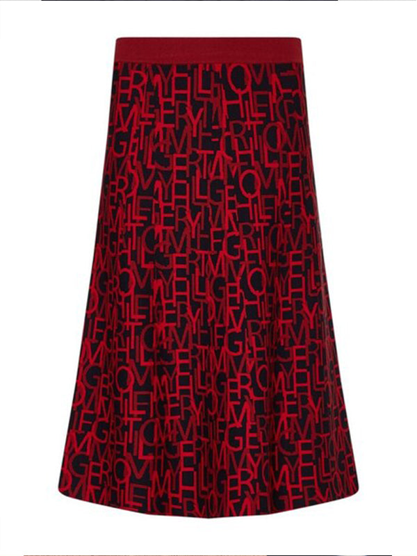 Viscose Nylon Midi S Th Spell Out Red / L