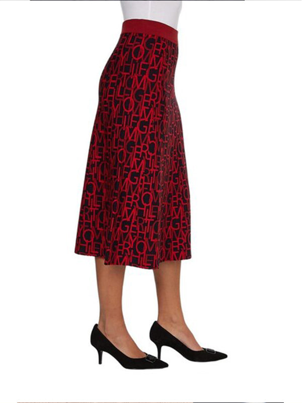 Viscose Nylon Midi S Th Spell Out Red / L