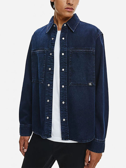 Linear Denim Shirt Denim Dark / L