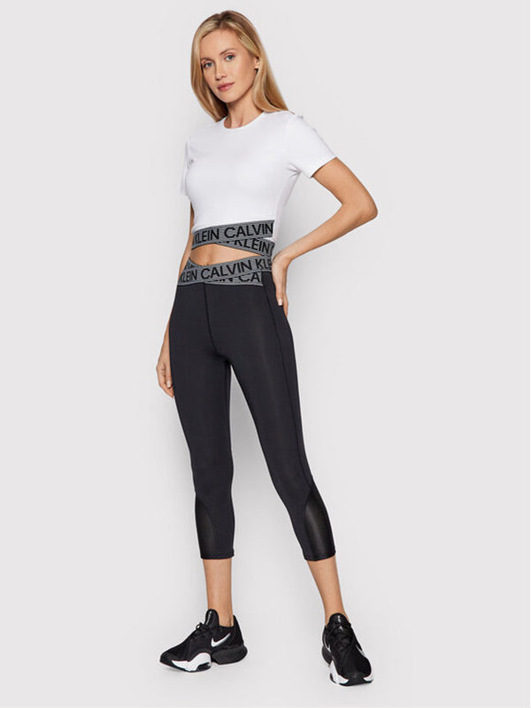 Wo - Cropped Ss T-Sh Bright White/Ck Black / L