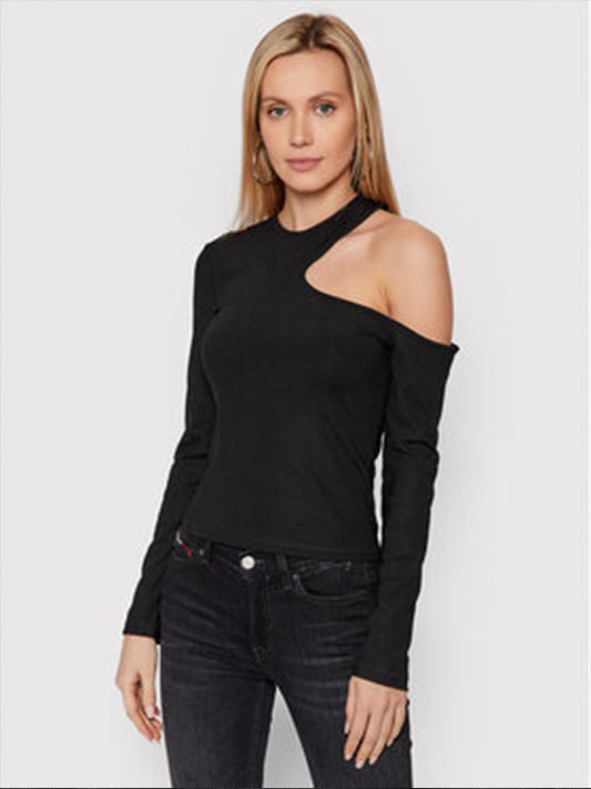 Tjw Cut Out Rib Ls Black / L