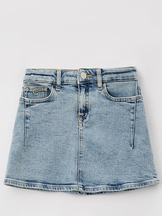 Aline Denim Skirt Washed Salt Pepper Light Stretch / 10