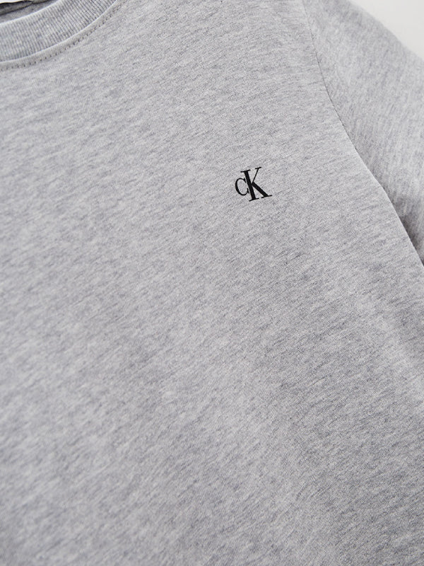 Logo Tape Fitted T-S Light Grey Heather / 10