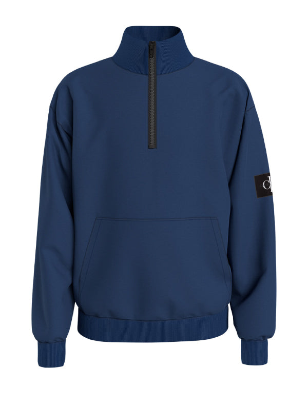 Badge Rib Zip Up Swe Naval Blue / 10