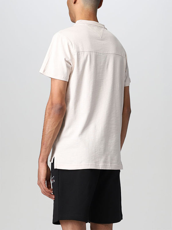 Tech Linen Slim Polo Feather White / L