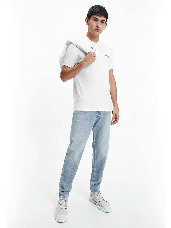 Stacked Logo Polo Bright White / L