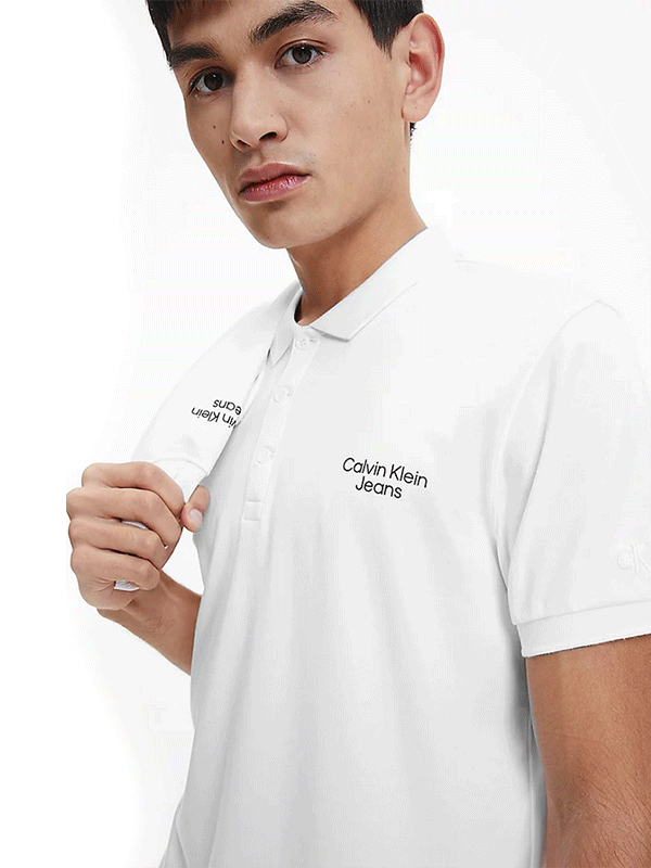 Stacked Logo Polo Bright White / L