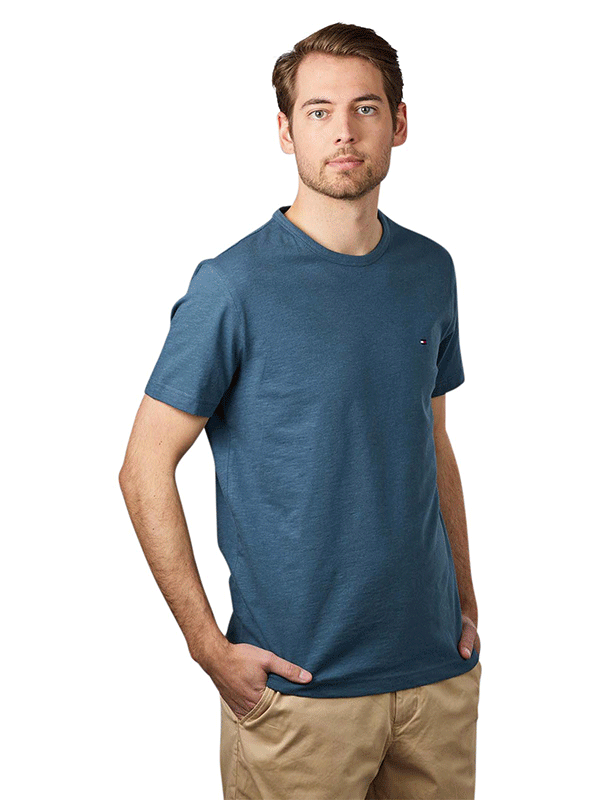 Cotton Linen Tee Charcoal Blue / L