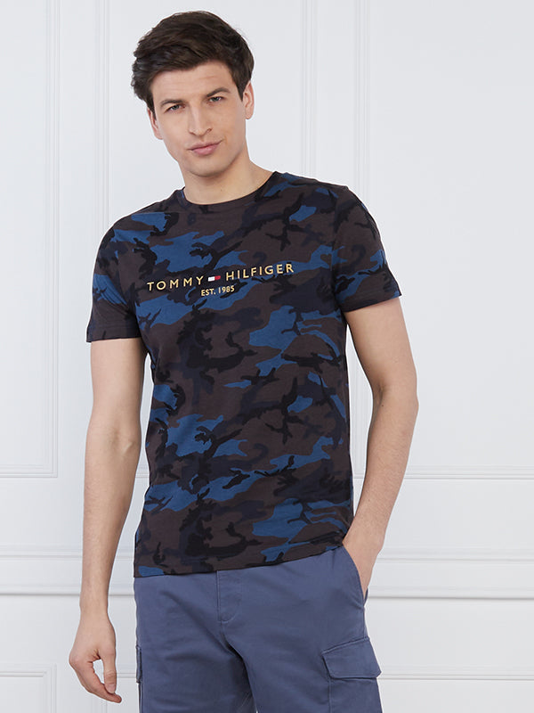 Camo Tommy Logo Tee Navy Camo / L