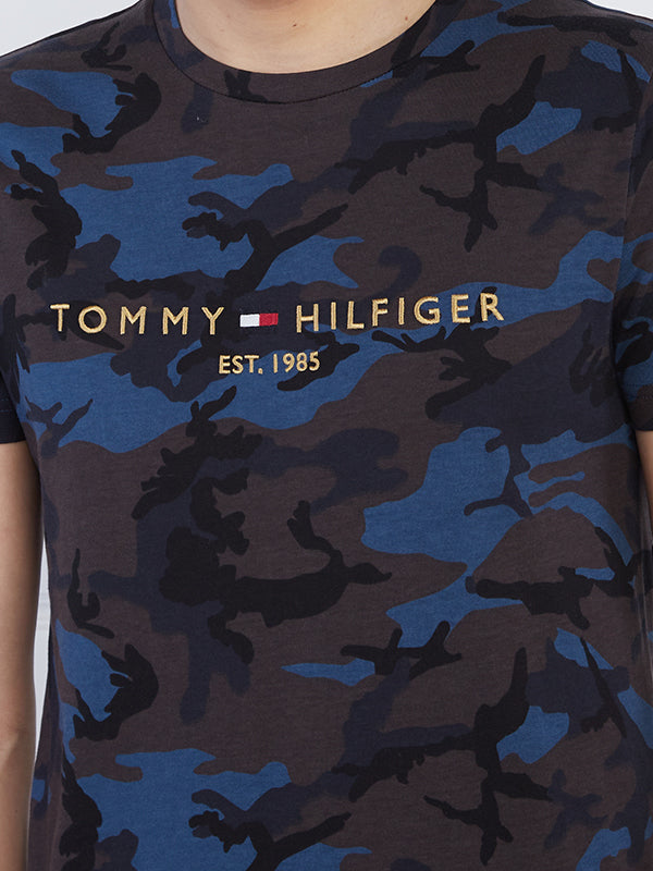 Camo Tommy Logo Tee Navy Camo / L