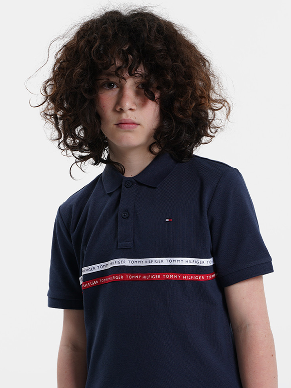 Tommy Tape Polo S/S Twilight Navy / 10