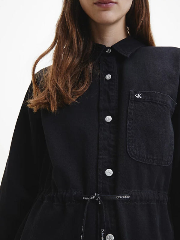 Dad Shirt Dress Denim Black / L