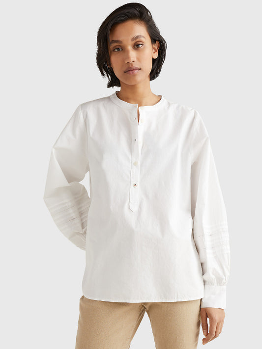 Org Co Henley Blouse Th Optic White / R40