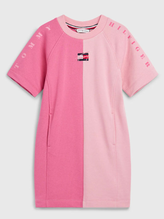 Two Tone Sweat Dress Fresh Pink / 10